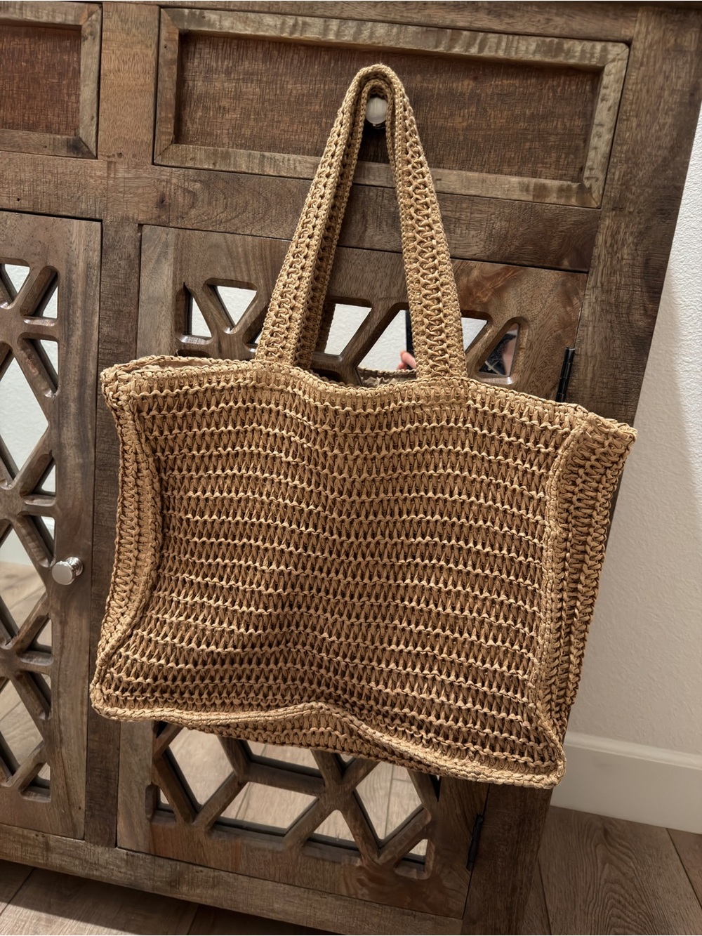 Woven Straw Tote Bag - Natural